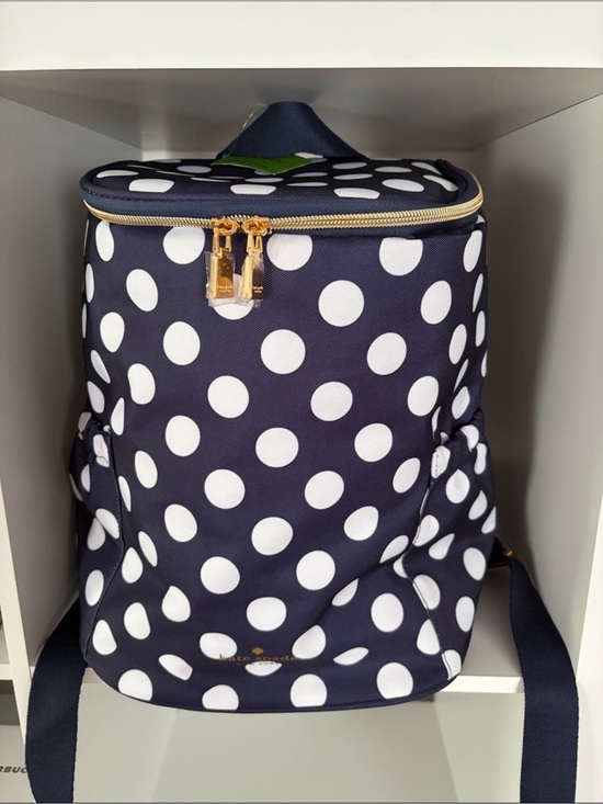 kate spade Handbags - Kate Spade Navy & White Polka Dot Backpack Cooler Bag Insulated NWT